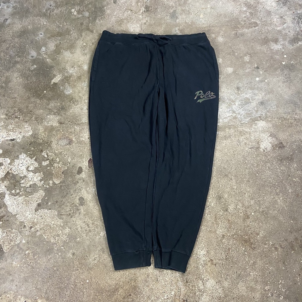 Polo Ralph Lauren Sweatpants Size XXL Black Fleece Joggers Camouflage Logo